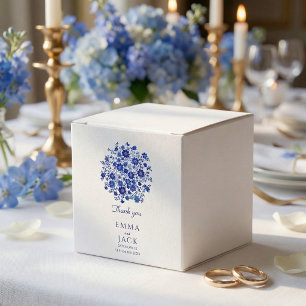 Dusty Blue Floral Wedding thank you Favor Box