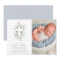 Dusty Blue Florals Baptism Photo Invitation