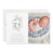 Dusty Blue Florals Baptism Photo Invitation