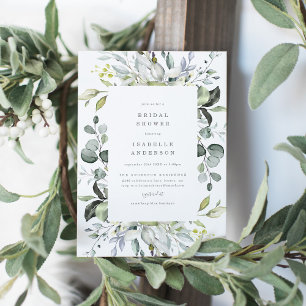 Dusty Blue Florals Bridal Shower Invitation