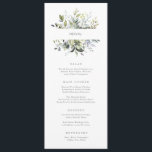 Dusty Blue Florals Menu<br><div class="desc">This design features dusty blue florals and eucalyptus leaves in shades of green.</div>