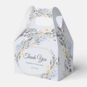 Dusty Blue Florals Wedding Thank You Favor Box