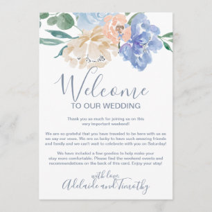 Dusty Blue Florals Welcome Letter & Itinerary Program