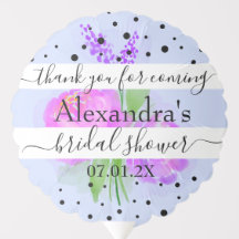 Dusty Blue, Flowers & Dots Bridal Shower Thank You