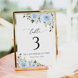 Dusty Blue Flowers, Greenery, Boho, Table Numbers<br><div class="desc">Add a personal touch to your bridal shower celebration with these stylish and memorable party items! Design features dusty blue watercolor flowers and greenery on white background.</div>