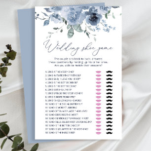 Dusty Blue Flowers Mariage Chaussure Carte de jeu