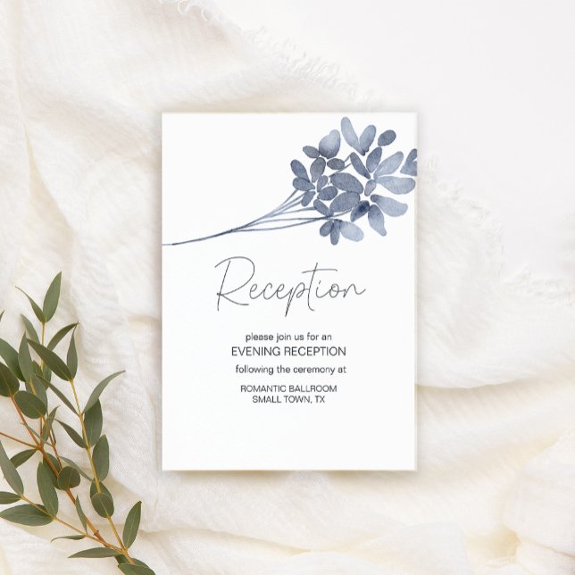 Dusty Blue Flowers Wedding Enclosure Card (Creator Uploaded)