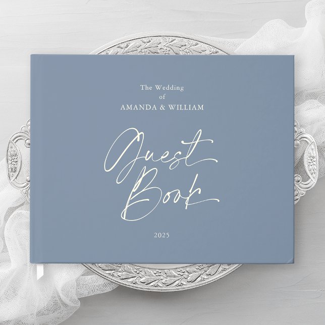 Dusty Blue Foil Mariage livre d'hôtes (Créateur téléchargé)