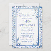 Dusty Blue Frame Cute Ribbon Baby Brunch