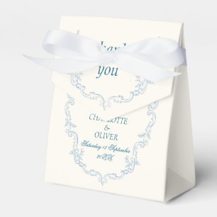 Dusty Blue French Toile Custom Wedding Favour Boxe Favor Box