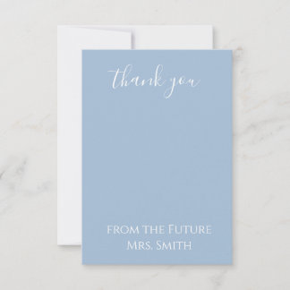 Dusty Blue "Future Mrs." Bridal Shower Thank You  Card