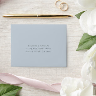 Dusty Blue Garden Floral Wedding RSVP Envelope