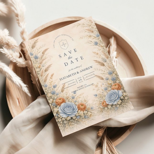 Dusty Blue Garden Wedding Save The Date (Creator Uploaded)