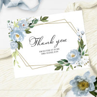 Dusty Blue Geometric Bridal Shower Thank You