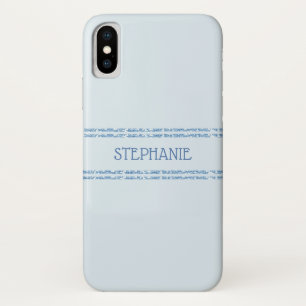 Dusty Blue Glitter Stripes Personalized Case-Mate iPhone Case