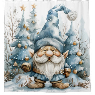 Dusty Blue Gnome and Christmas Trees