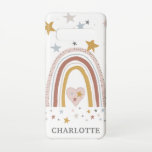Dusty Blue Gold Muted Modern Rainbow Your Name Sam Samsung Galaxy Case<br><div class="desc">"Dusty Pink Gold Muted Modern Rainbow Your Name Samsung Galaxy S10  Case."  Created by licensed,  international artist,  Audrey Jeanne Roberts,  copyright.  Earthy Boho chic colours of dusty blush pink,  rose,  grey,  amber gold and a hint of blue in a modern,  graphic style,  hand drawn rainbow,  heart and star design.</div>