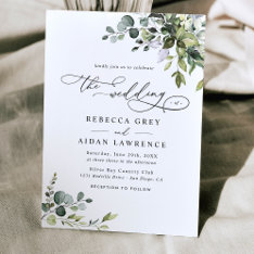 Dusty Blue Green Eucalyptus Greenery Wedding Invitation at Zazzle