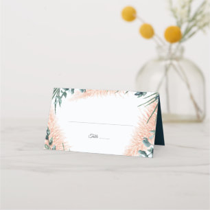 Dusty Blue Green Watercolor Foliage Wedding Place Card