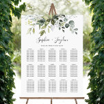 Dusty Blue Greenery Elegant Wedding Seating Chart<br><div class="desc">Design features a bouquet of watercolor greenery,  eucalyptus and a succulent over a white background.   Design features greenery in shades of dusty blue and various green colors.  View the collection link on this page to see all of the matching items in this beautiful design.</div>