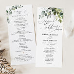 Dusty Blue Greenery Eucalyptus Wedding Program<br><div class="desc">Designed to coordinate with our Boho Greenery wedding collection,  this customizable Ceremony Program features watercolor eucalyptus branches with a classy serif font & elegant calligraphy text graphics. Matching items available.</div>