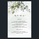 Dusty Blue Greenery Floral Boho Wedding Menu Cards<br><div class="desc">Design features a bouquet of watercolor greenery, eucalyptus and a succulent over a dusty blue watercolor splash. Design also features specks of painted (printed) gold and green. Check on screen previews before checking out to make sure your personal details print to your satisfaction. You can fully customize this design under...</div>