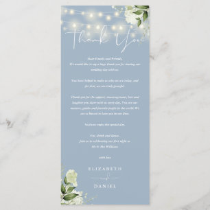 Dusty Blue Greenery Wedding Thank You Place Card