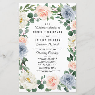 Dusty Blue Grey Blush Rose Peach Programmes de mar