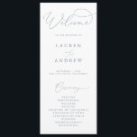 Dusty Blue Grey Elegant Minimalist Wedding Program<br><div class="desc">Beautiful minimalist and classic,  our Dusty Blue Grey Minimalist Wedding Program will be beautiful for your order of service. Fully customizable with all of your wedding program information.</div>