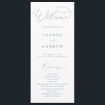 Dusty Blue Grey Elegant Minimalist Wedding Program<br><div class="desc">Beautiful minimalist and classic,  our Dusty Blue Grey Minimalist Wedding Program will be beautiful for your order of service. Fully customizable with all of your wedding program information.</div>