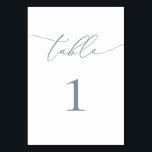 Dusty Blue Grey Minimalist Table Number<br><div class="desc">Beautiful,  elegant,  modern and minimalist,  table number card. Fully customizable. **PLEASE NOTE: To order,  simply adjust your table number and add each number to your cart separately. Then check out once you are finished.</div>