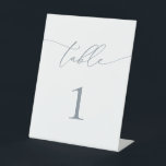 Dusty Blue Grey Minimalist Table Number Pedestal Sign<br><div class="desc">Beautiful,  elegant,  modern and minimalist,  table number card. Fully customizable. **PLEASE NOTE: To order,  simply adjust your table number and add each number to your cart separately. Then check out once you are finished.</div>