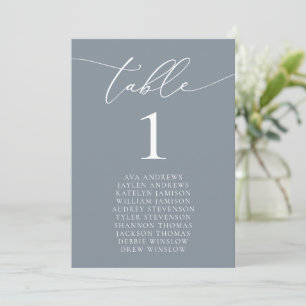 Dusty Blue Grey Minimalist Wedding Seating Table Invitation