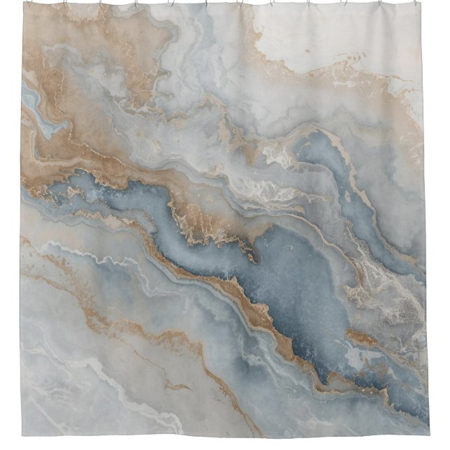 Dusty Blue Grey Tan Beige Abstract (Front)