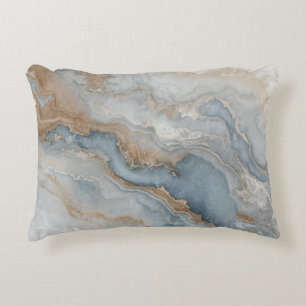 Dusty Blue Grey Tan Beige Abstract Accent Pillow
