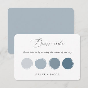 Dusty Blue & Grey Wedding Colour Palette Card