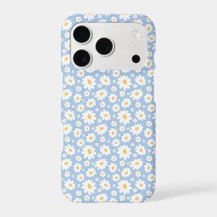 Dusty Blue Hand Drawn Daisy Pattern