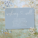 Dusty Blue Heart Script Wishing Well Wedding Enclosure Card<br><div class="desc">This elegant dusty blue heart script wishing well enclosure card can be personalized with your special message and names. Designed by Thisisnotme©</div>