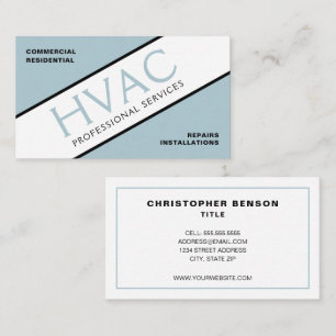 Dusty Blue Heating & Cooling HVAC Business Card
