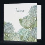 Dusty Blue Hydrangea Bouquet Binder<br><div class="desc">A beautiful blue hydrangea floral design. This hydrangea bouquet featured shades of various blues. A pretty watercolor design with blue flowers. An elegant botanical design perfect for gardeners and flower enthusiasts. Watercolor flowers with blue floral petals and bright green leaves. You can edit this design and move the elements around the...</div>