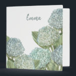 Dusty Blue Hydrangea Bouquet Binder<br><div class="desc">A beautiful blue hydrangea floral design. This hydrangea bouquet featured shades of various blues. A pretty watercolor design with blue flowers. An elegant botanical design perfect for gardeners and flower enthusiasts. Watercolor flowers with blue floral petals and bright green leaves. You can edit this design and move the elements around the...</div>
