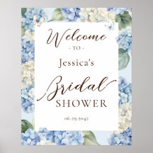 Dusty Blue Hydrangea Watercolor Bridal Shower