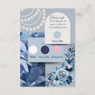 Dusty Blue Hydrangea Wedding Dress Code Enclosure Card