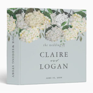 Dusty Blue Hydrangea Wedding Photo Album Binder