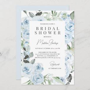 Dusty Blue Hydrangeas Bridal Shower Invitation