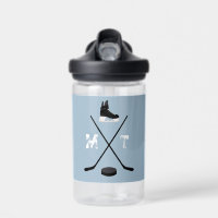 Dusty Blue Ice Hockey Classic Distressed Monogram