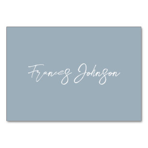 Dusty Blue Individual Name Table Card