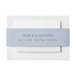 Dusty Blue Invitation Belly Band