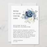 Dusty Blue Ivory Floral Weekend Events Program<br><div class="desc">Dusty blue floral wedding weekend events program / timeline featuring elegant bouquet of navy blue, royal blue , white , gold, champagne ivory, blush colour rose , ranunculus flower buds and sage green eucalyptus leaves and elegant watercolor bouquet. Please contact me for any help in customization or if you need...</div>