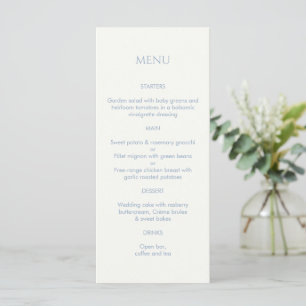 Dusty Blue & Ivory Monogrammed Wedding Menu